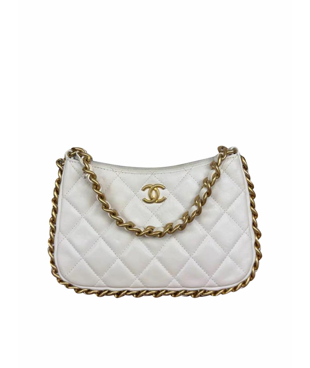 CHANEL Белая кожаная сумка через плечо, фото 1