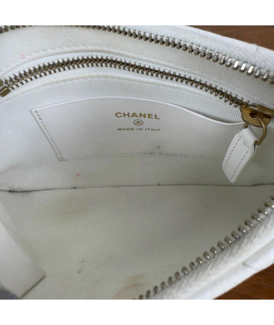 CHANEL Белая кожаная сумка через плечо, фото 6