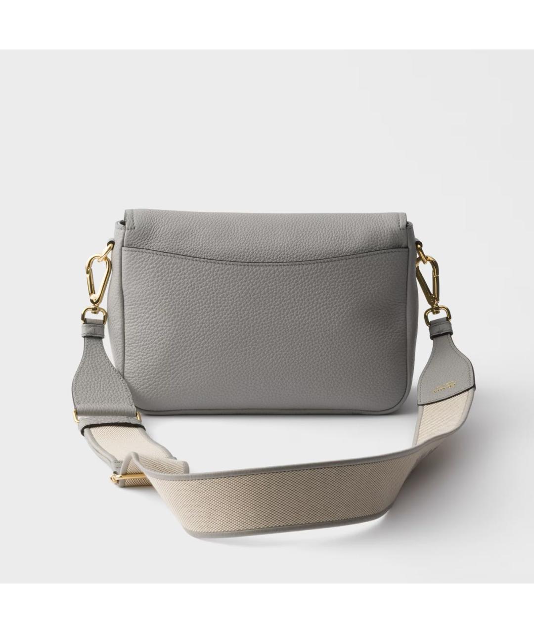 PRADA Серая кожаная сумка через плечо, фото 3