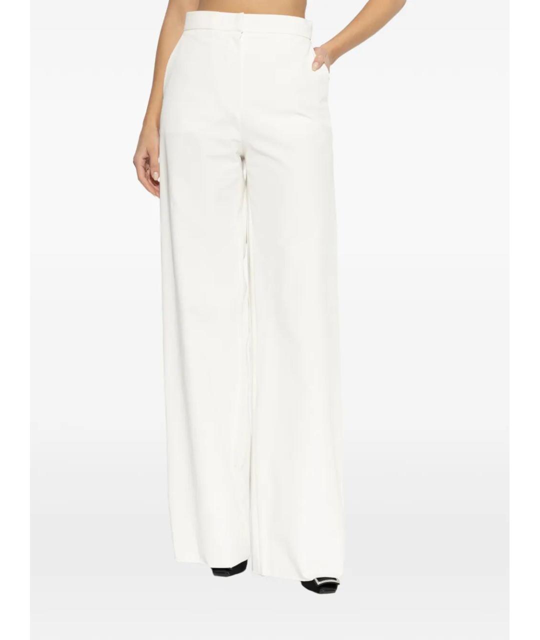 MAX MARA Белые хлопковые прямые брюки, фото 5