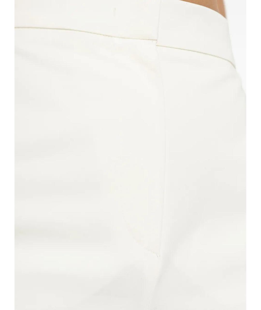 MAX MARA Белые хлопковые прямые брюки, фото 4