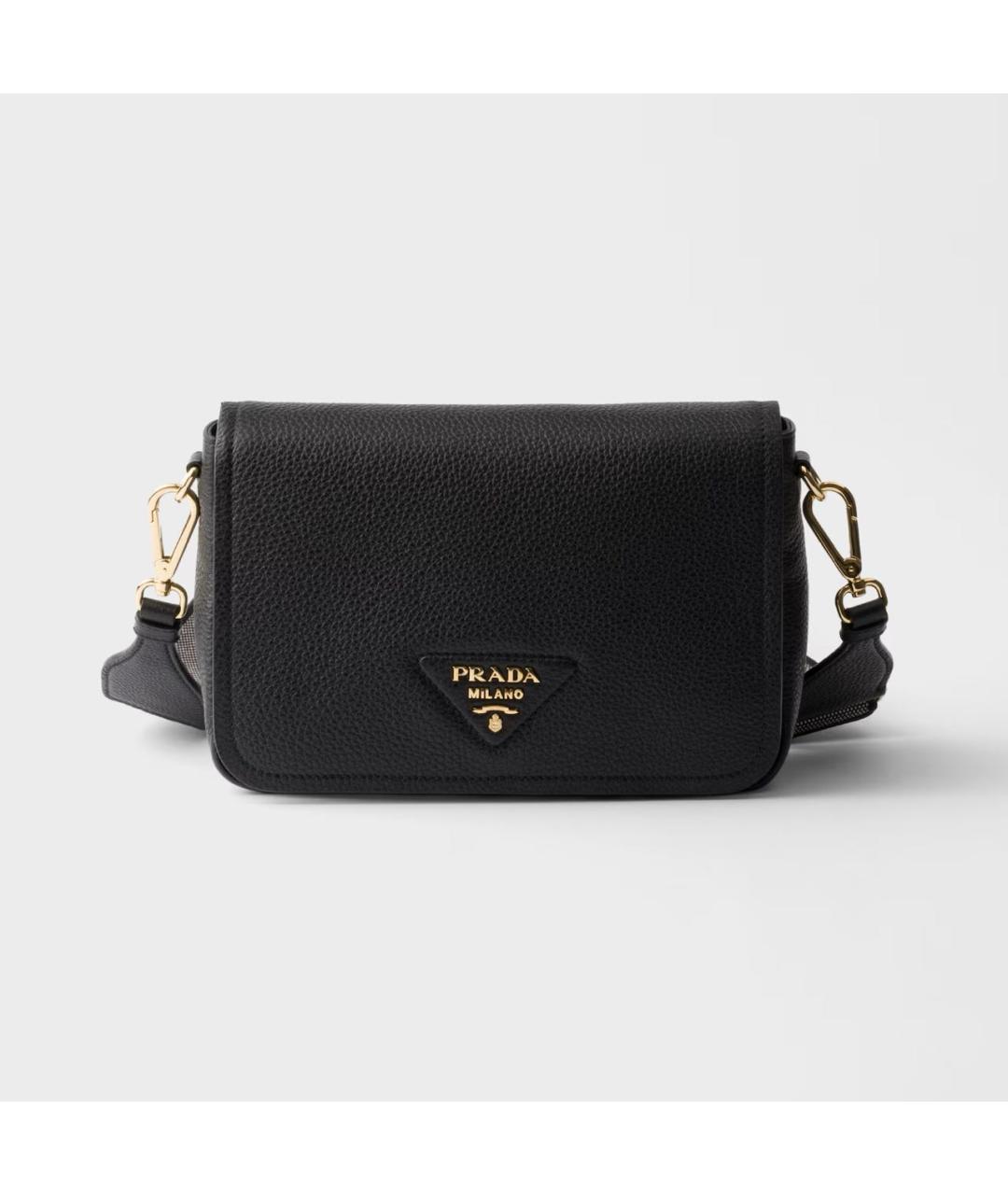PRADA Черная кожаная сумка через плечо, фото 5