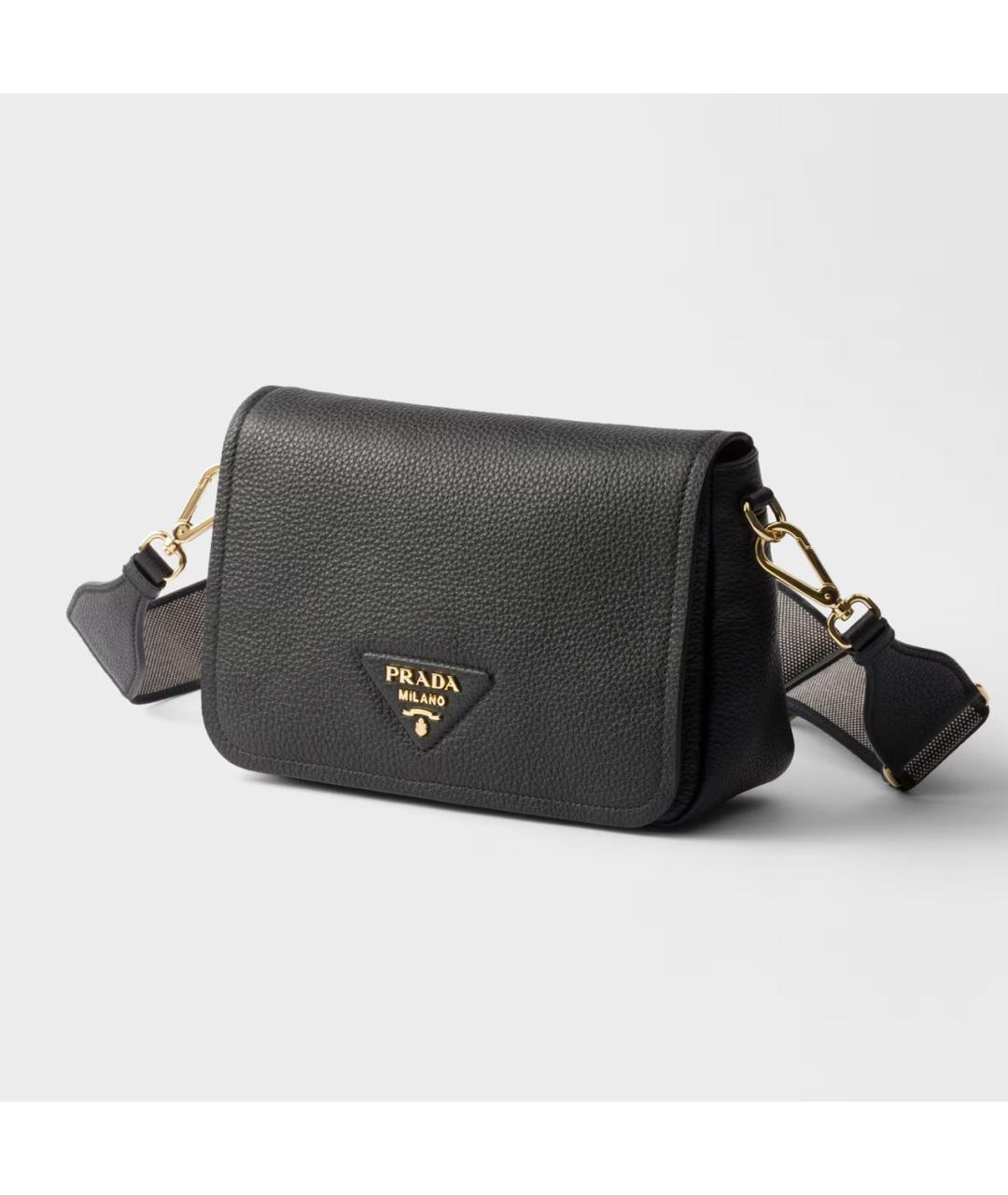 PRADA Черная кожаная сумка через плечо, фото 2