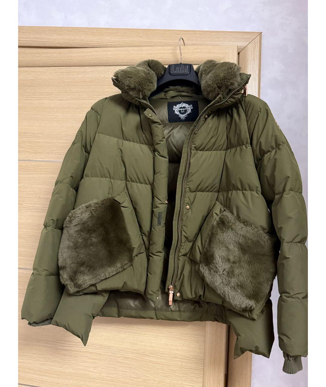 DIEGO M Хаки пуховик, фото 2