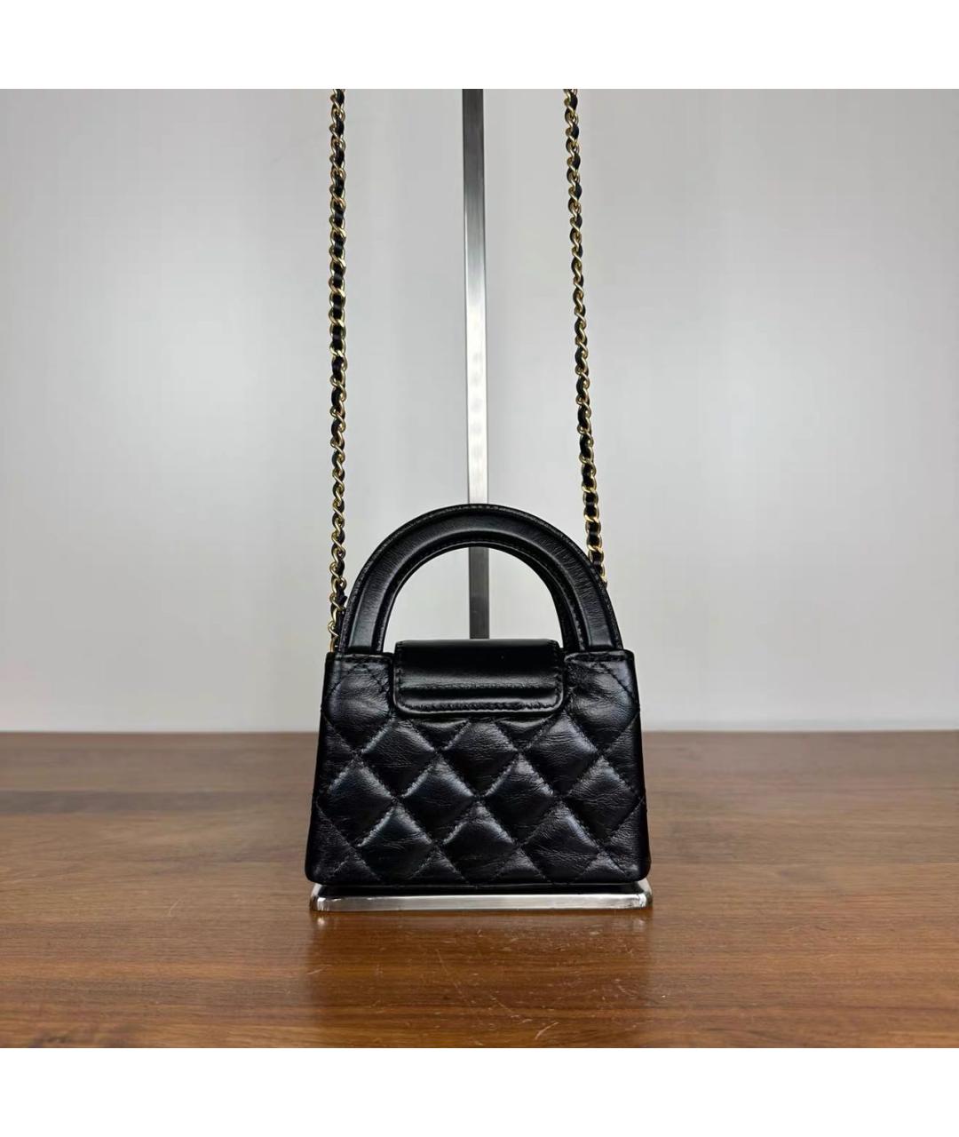 CHANEL Черная кожаная сумка через плечо, фото 3