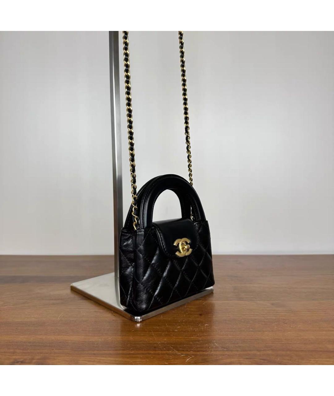 CHANEL Черная кожаная сумка через плечо, фото 4