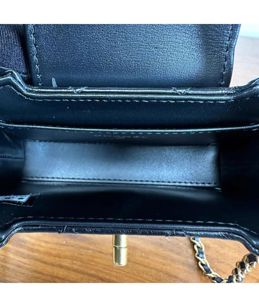 CHANEL Черная кожаная сумка через плечо, фото 6