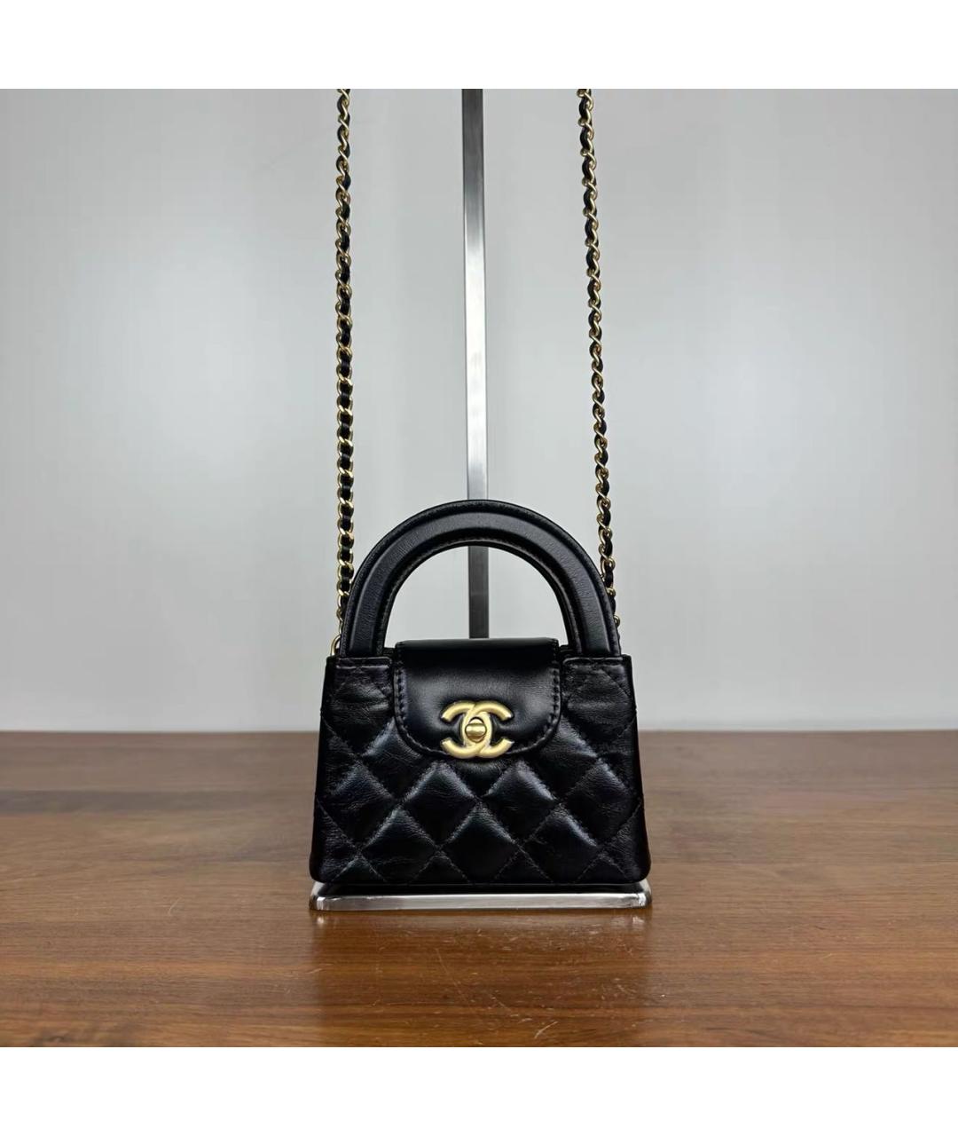 CHANEL Черная кожаная сумка через плечо, фото 2
