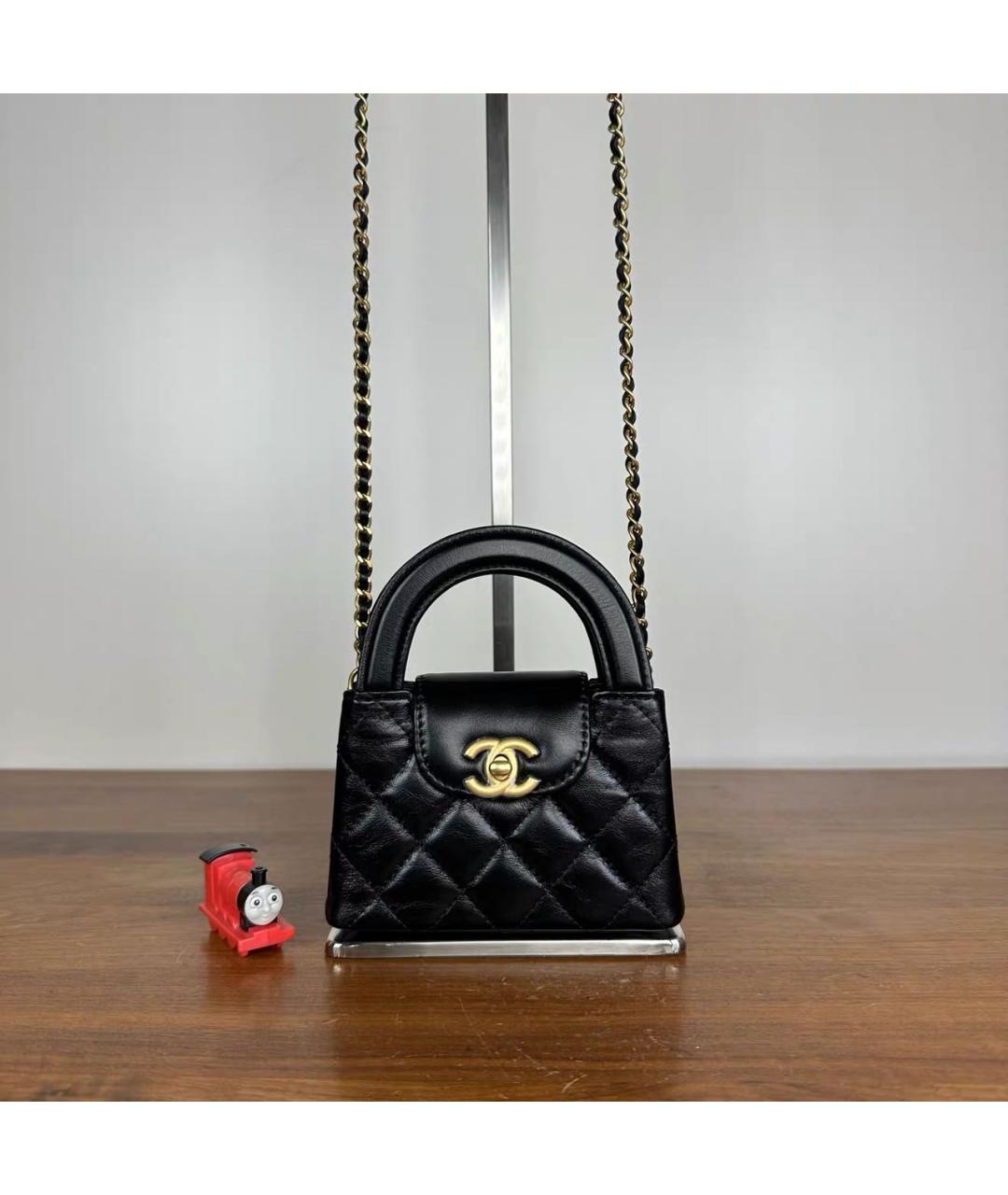 CHANEL Черная кожаная сумка через плечо, фото 7