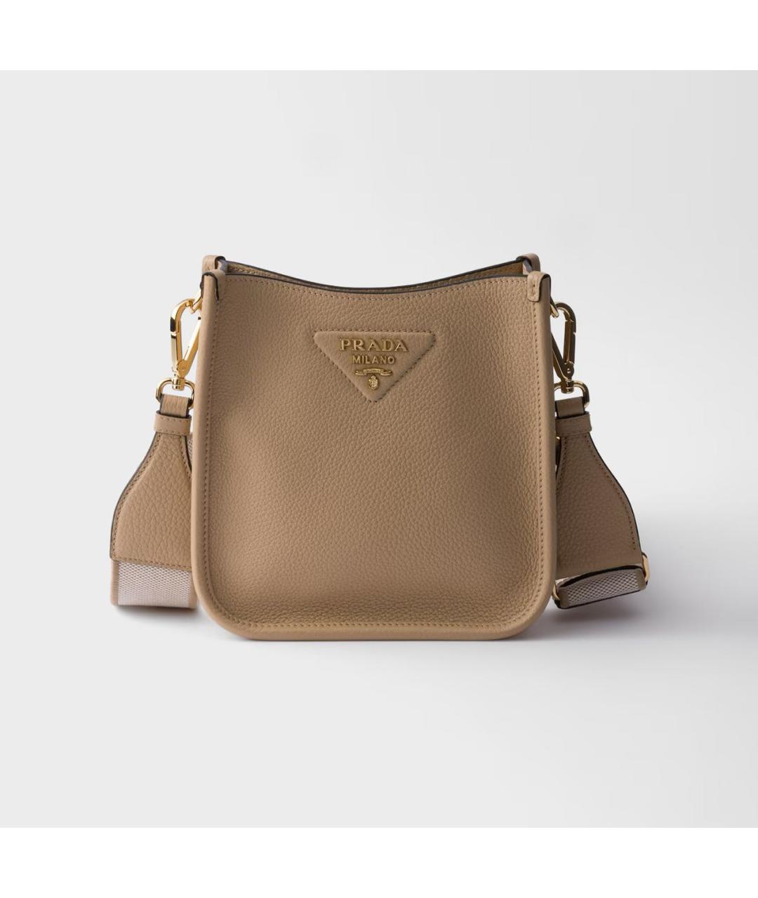 PRADA Бежевая кожаная сумка через плечо, фото 5