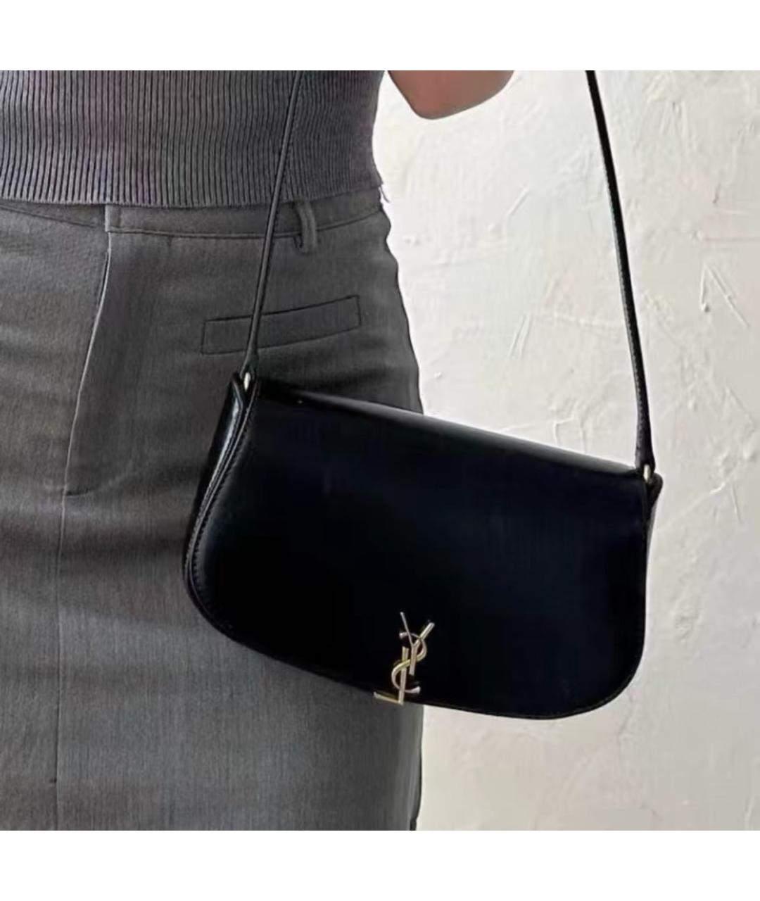 SAINT LAURENT Черная кожаная сумка через плечо, фото 7