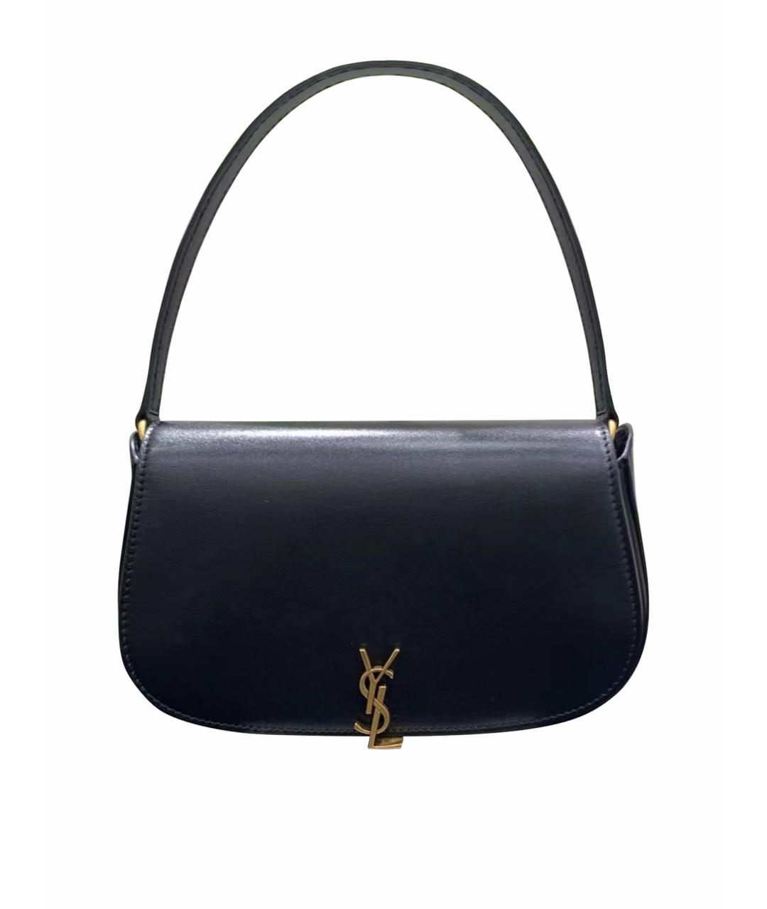 SAINT LAURENT Черная кожаная сумка через плечо, фото 1