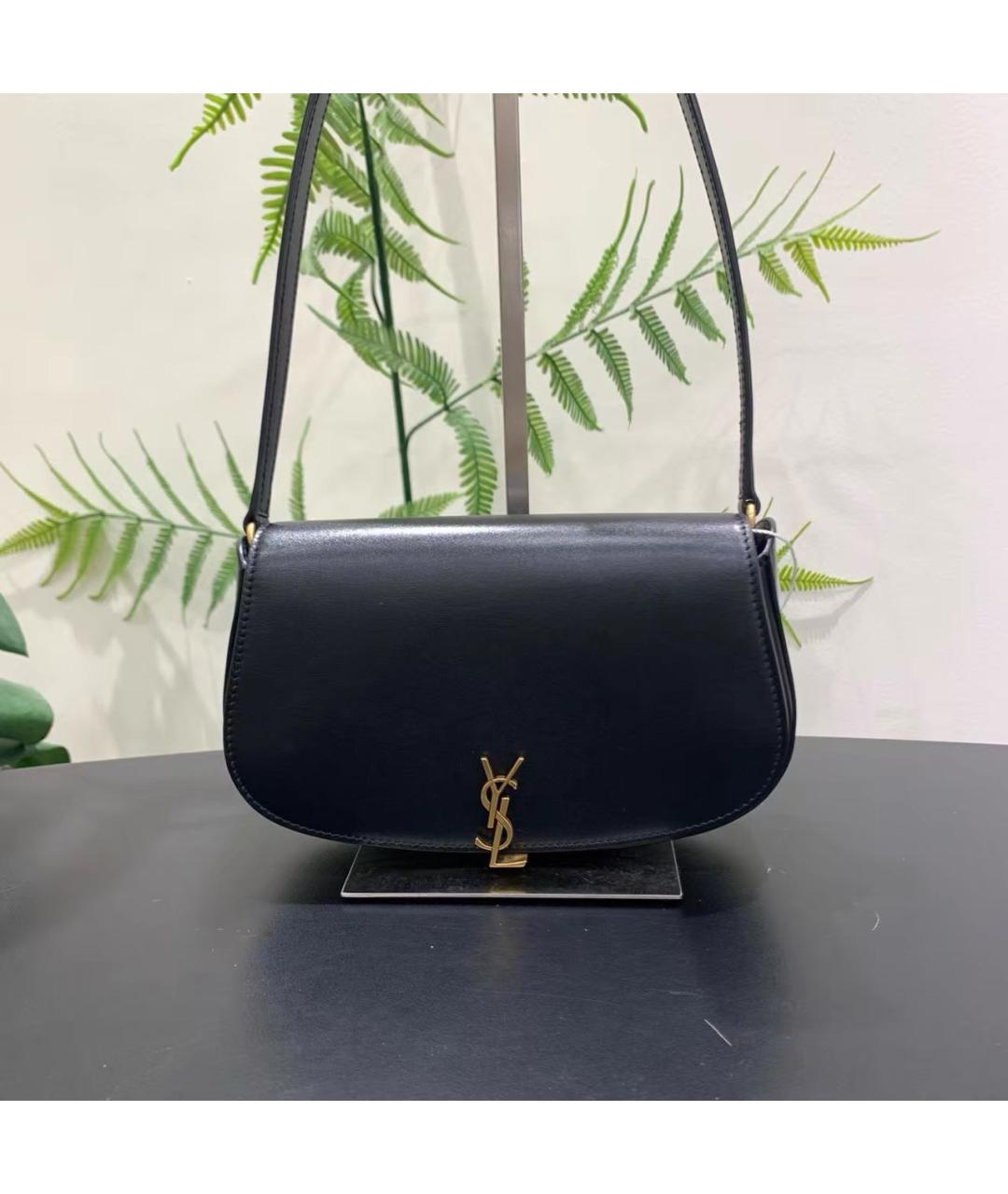 SAINT LAURENT Черная кожаная сумка через плечо, фото 8