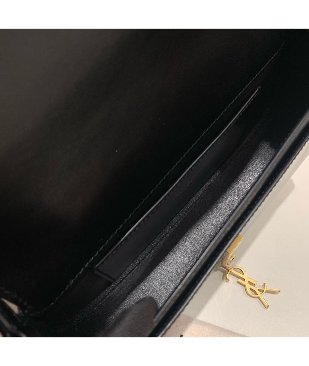 SAINT LAURENT Черная кожаная сумка через плечо, фото 6
