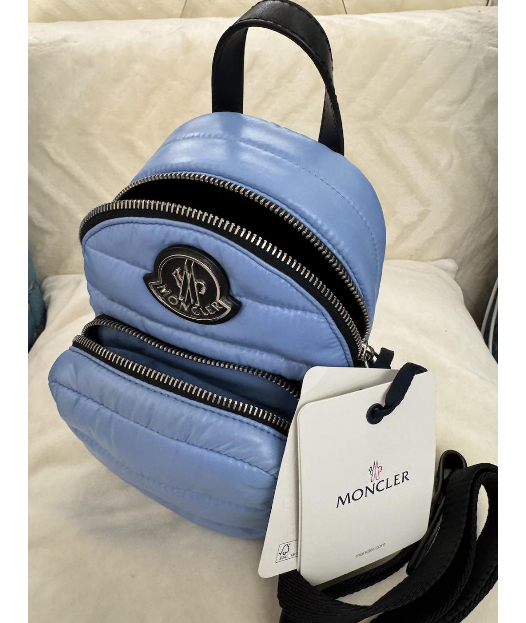 MONCLER Голубой рюкзак, фото 9