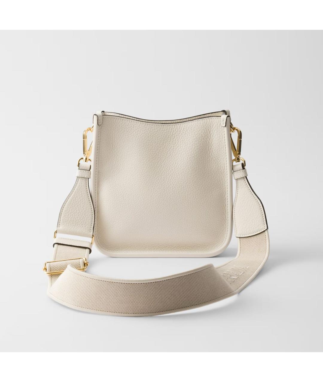 PRADA Белая кожаная сумка через плечо, фото 3