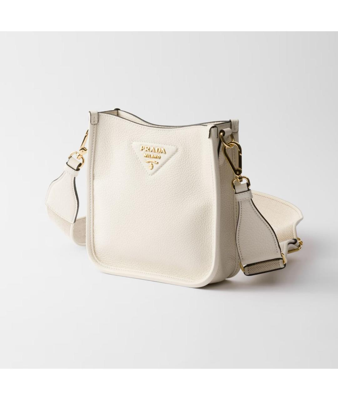 PRADA Белая кожаная сумка через плечо, фото 2