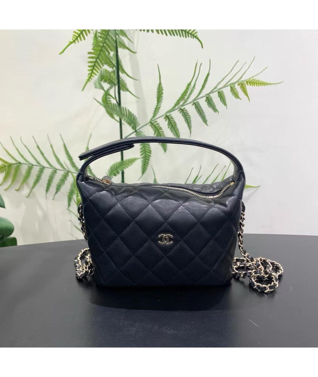 CHANEL Черная кожаная сумка через плечо, фото 9