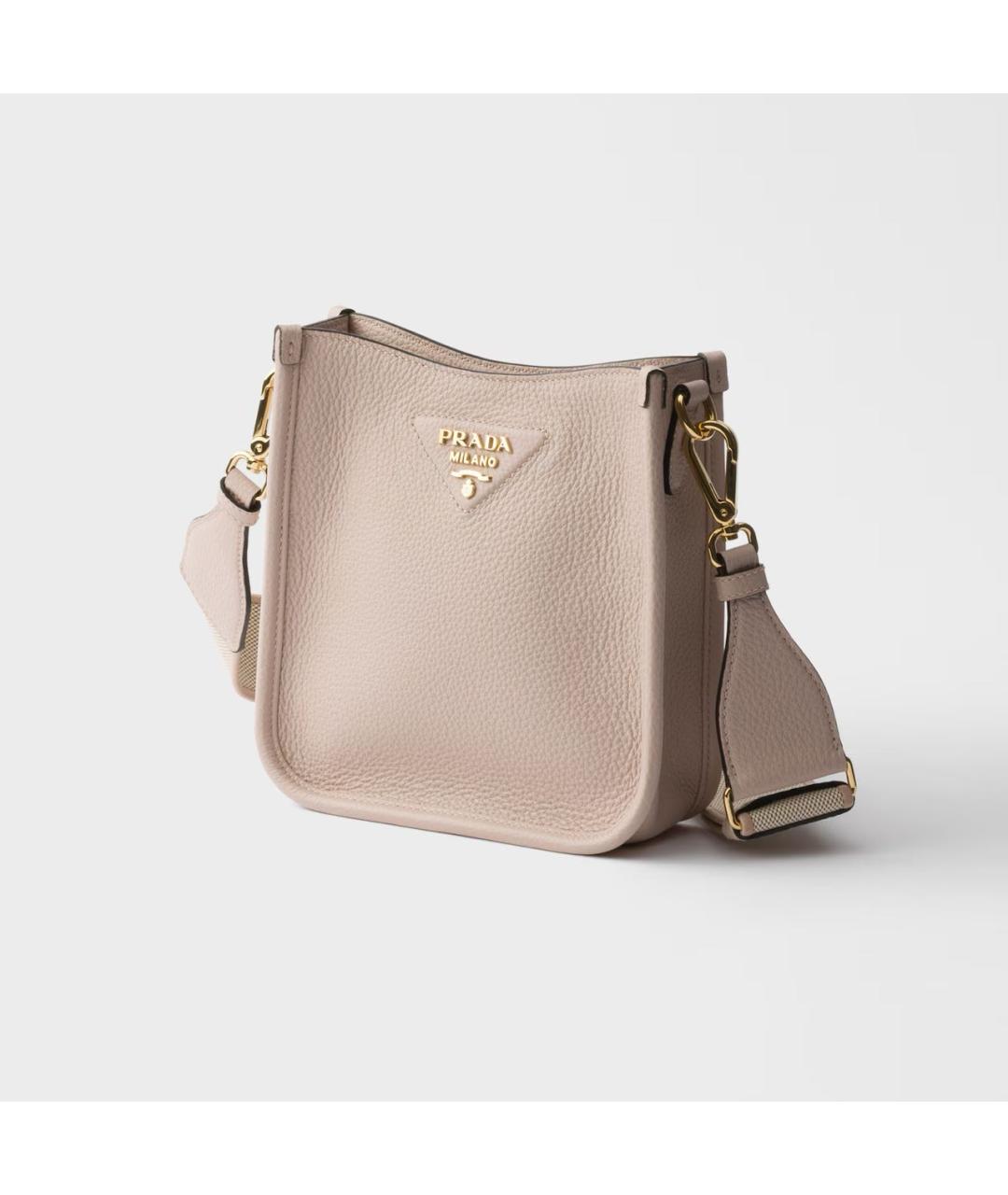 PRADA Розовая кожаная сумка через плечо, фото 2