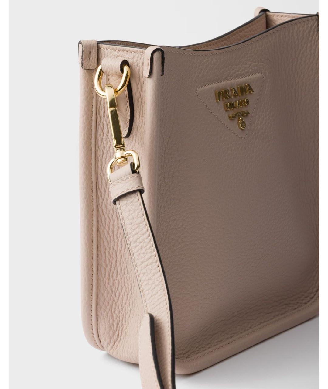 PRADA Розовая кожаная сумка через плечо, фото 4
