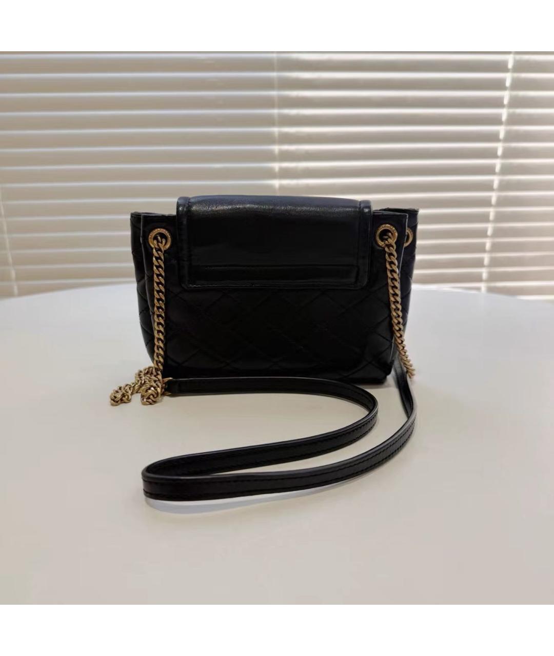 SAINT LAURENT Черная кожаная сумка через плечо, фото 2