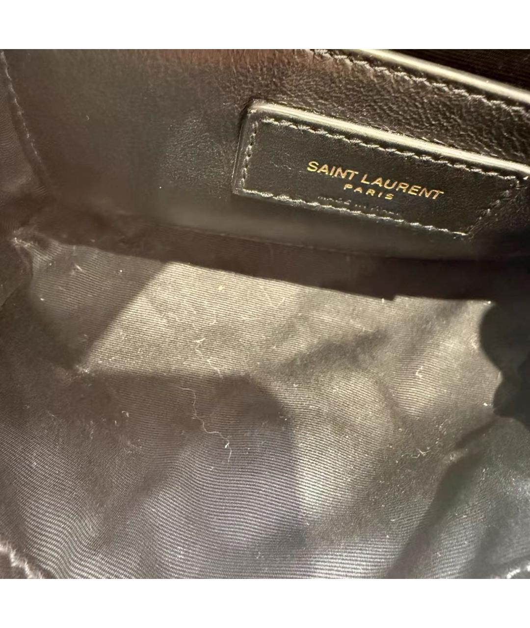 SAINT LAURENT Черная кожаная сумка через плечо, фото 6