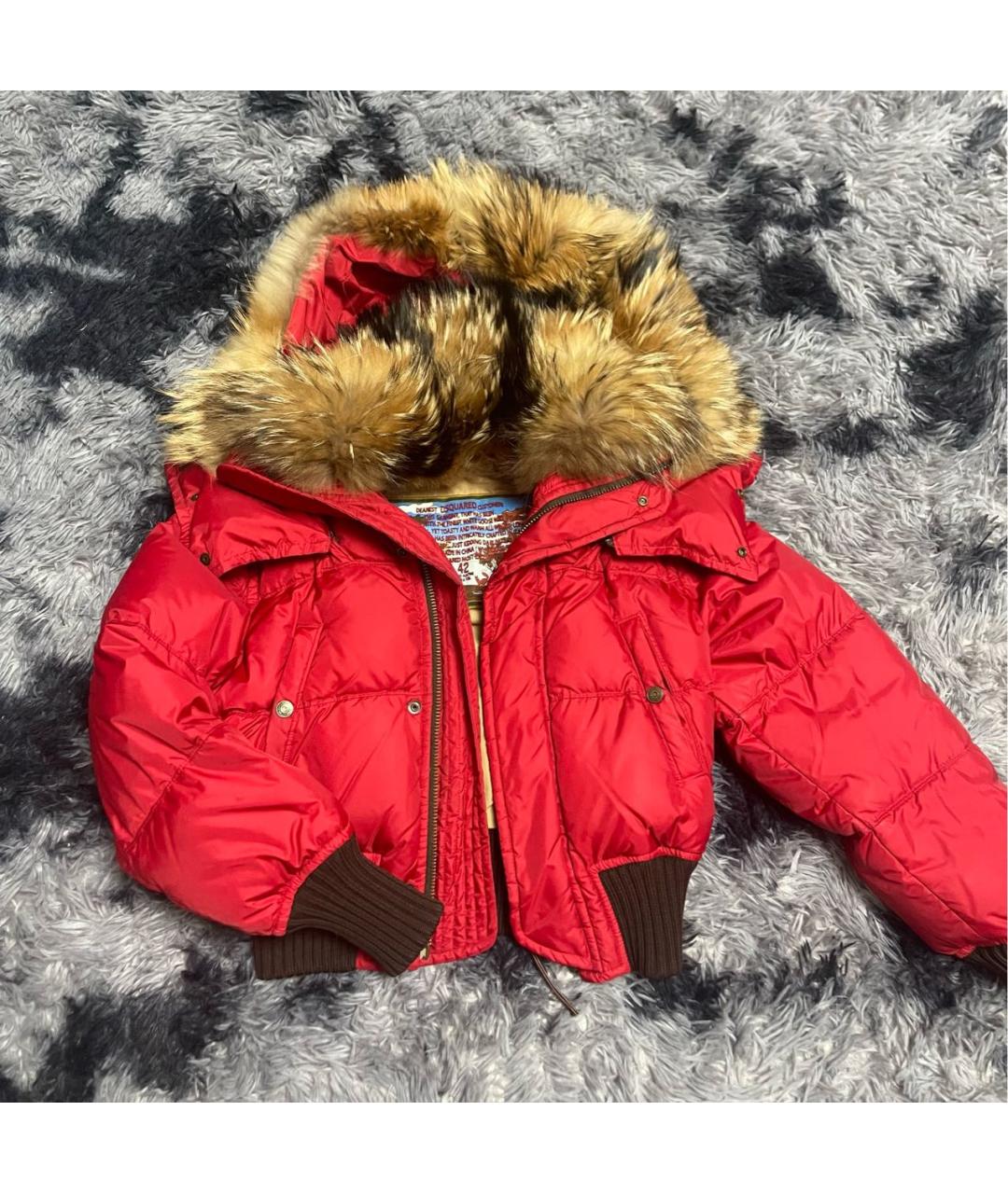 DSQUARED2 Красный пуховик, фото 5