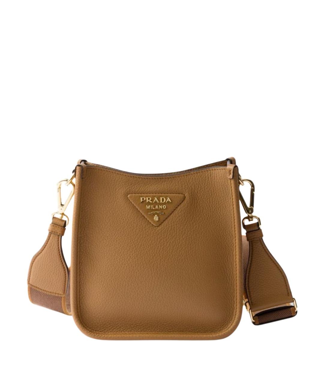 PRADA Коричневая кожаная сумка через плечо, фото 1