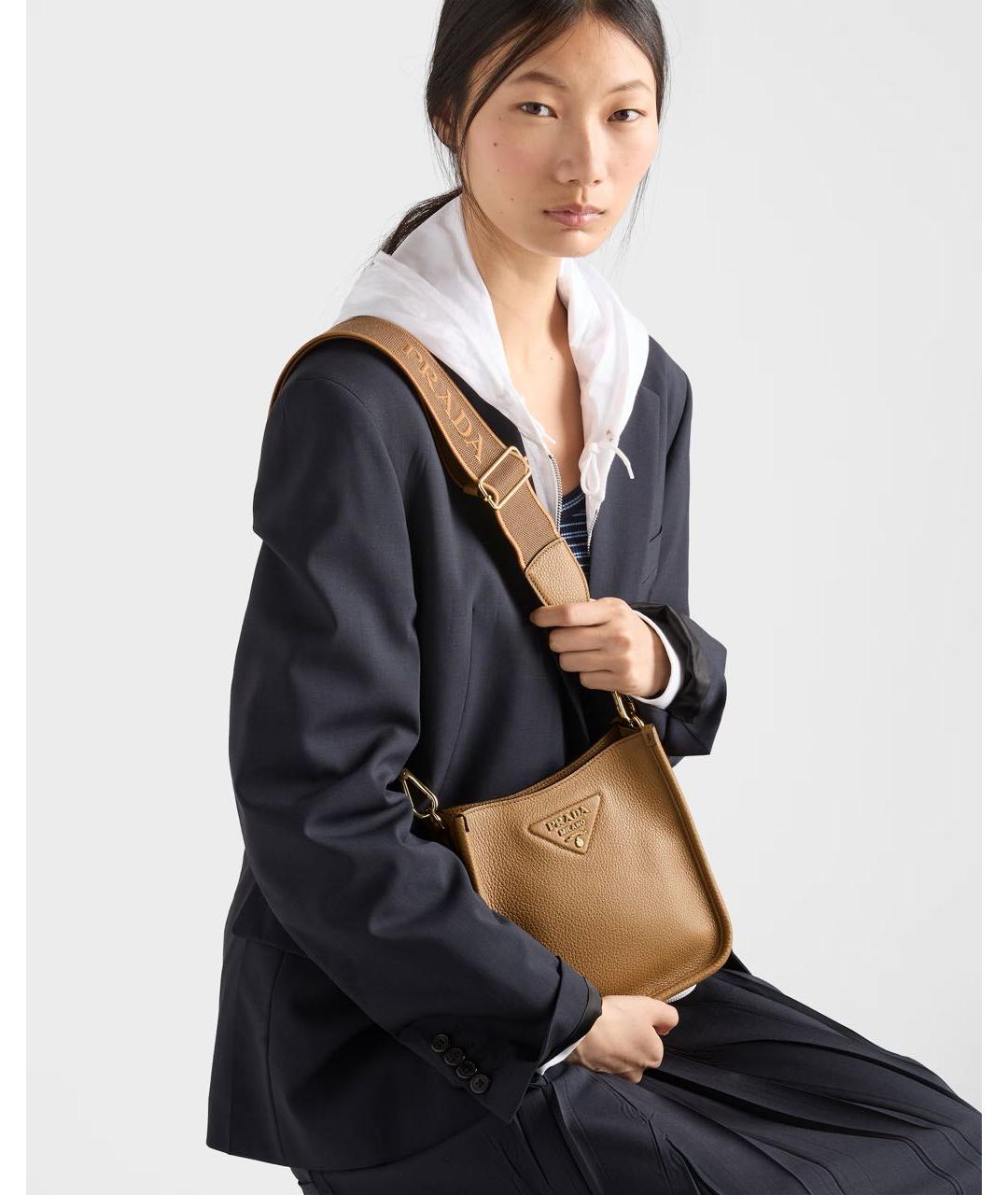 PRADA Коричневая кожаная сумка через плечо, фото 2