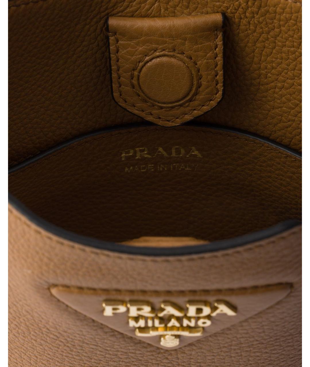 PRADA Коричневая кожаная сумка через плечо, фото 5