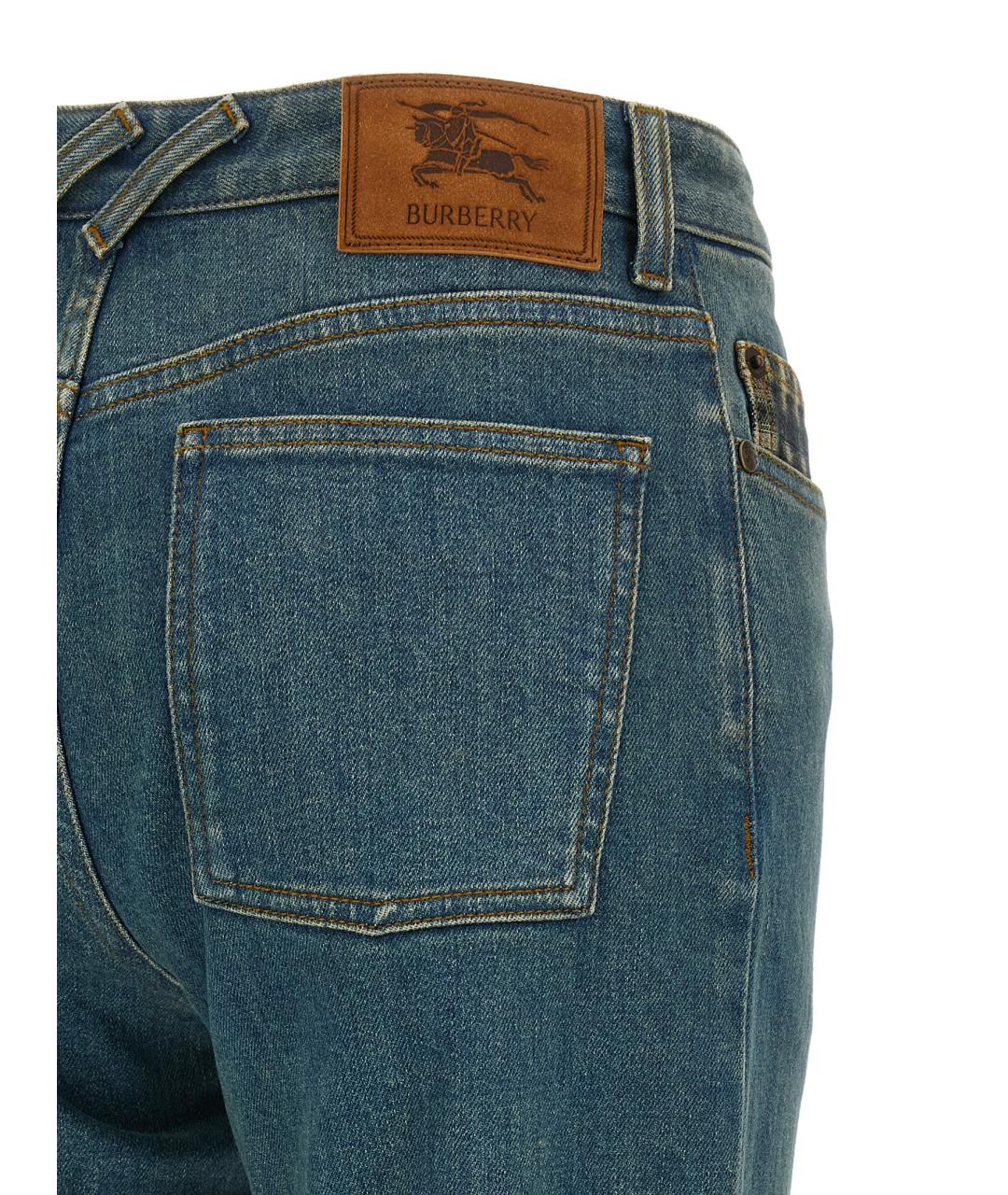 BURBERRY Синие хлопковые джинсы слим, фото 4