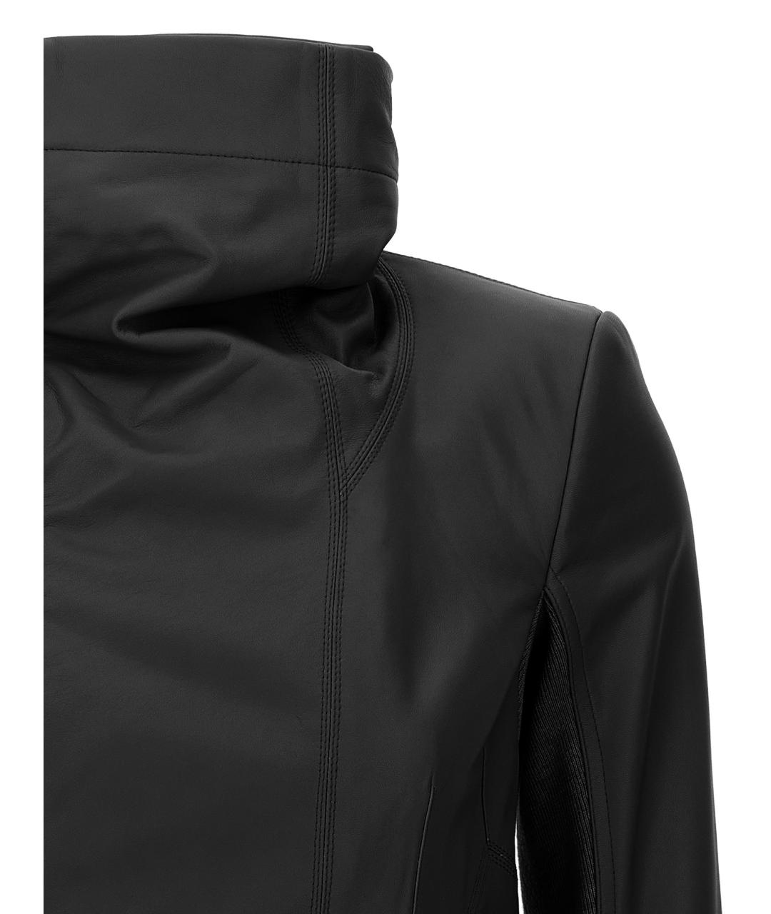 RICK OWENS Черная кожаная куртка, фото 3