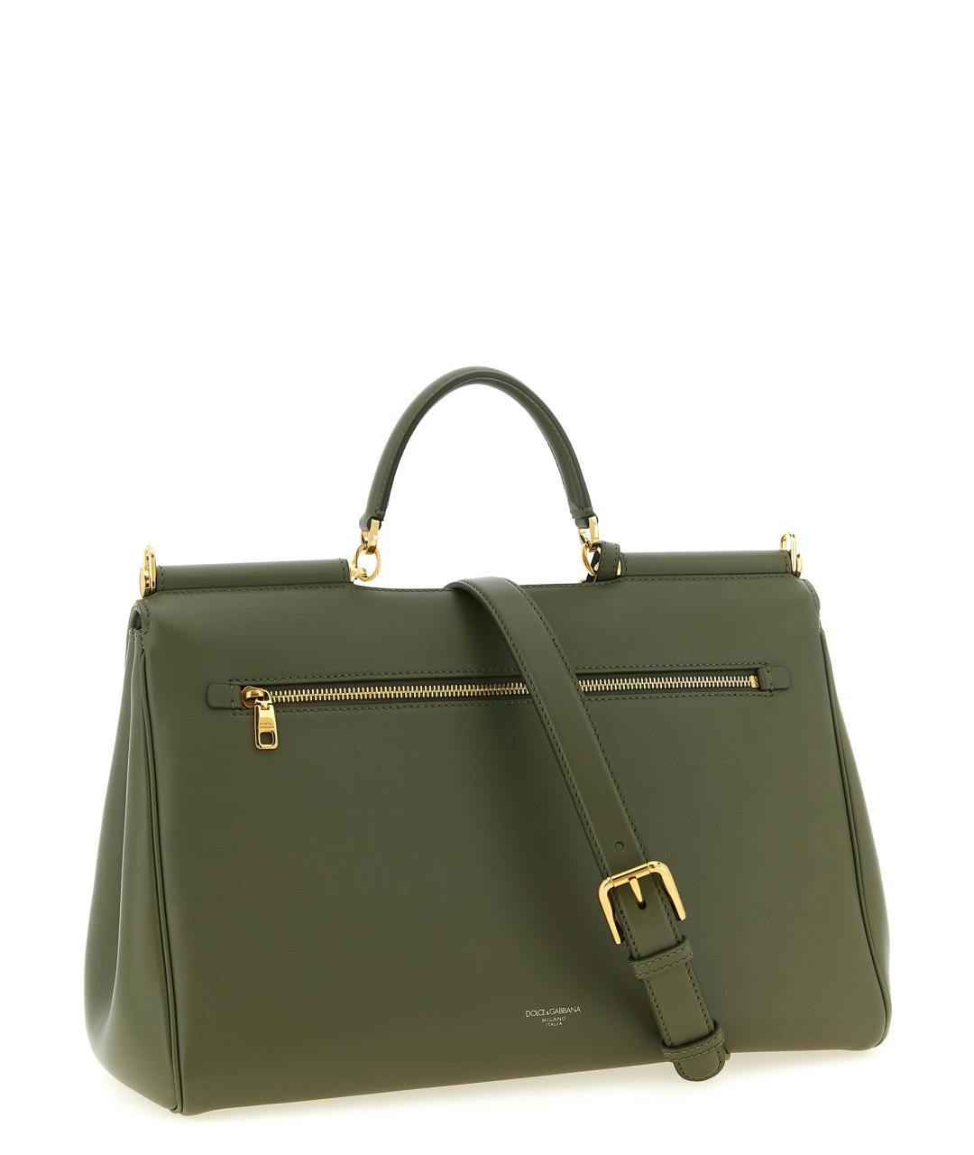 DOLCE&GABBANA Зеленая кожаная сумка через плечо, фото 2