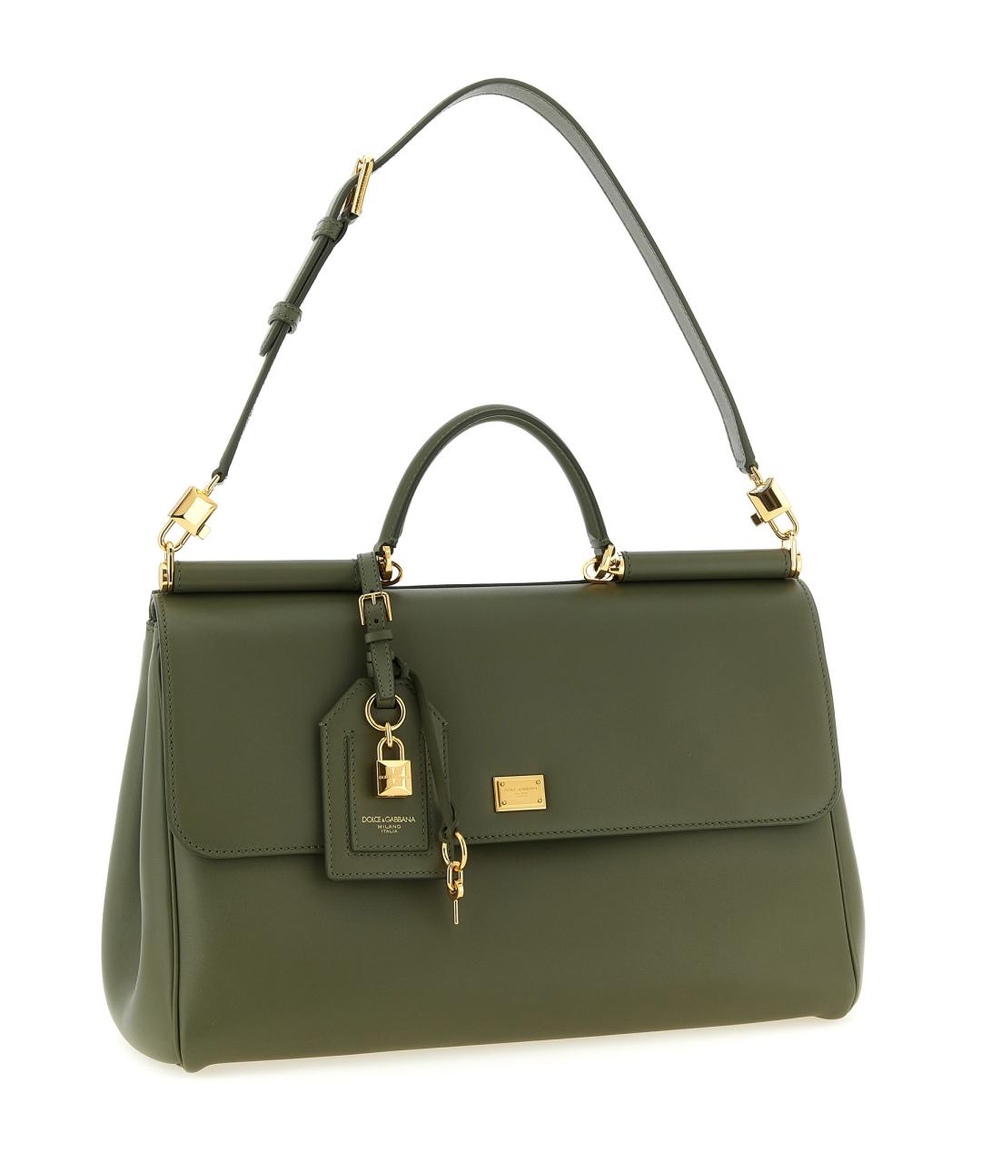 DOLCE&GABBANA Зеленая кожаная сумка через плечо, фото 3