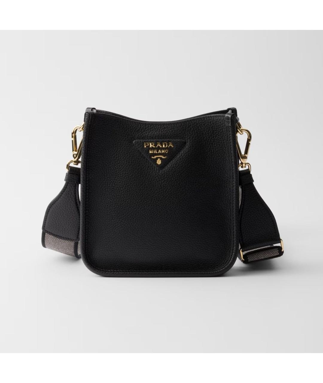 PRADA Черная кожаная сумка через плечо, фото 5