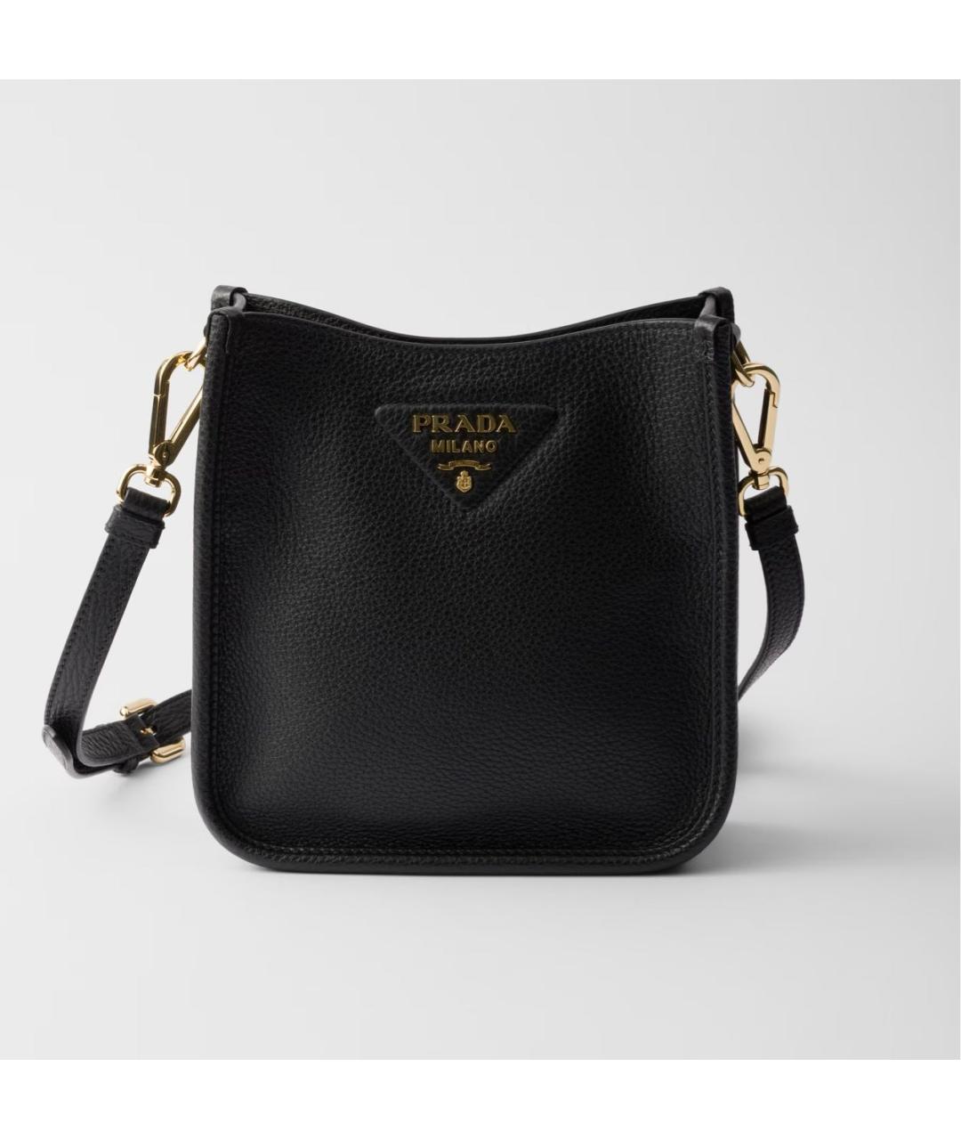 PRADA Черная кожаная сумка через плечо, фото 4