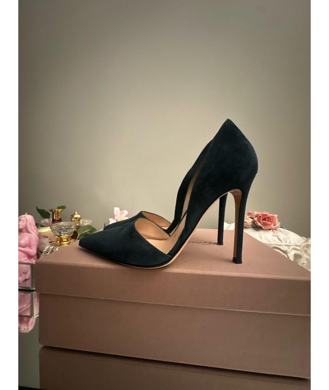 GIANVITO ROSSI Зеленые замшевые туфли, фото 7