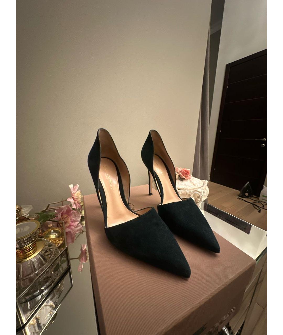 GIANVITO ROSSI Зеленые замшевые туфли, фото 2