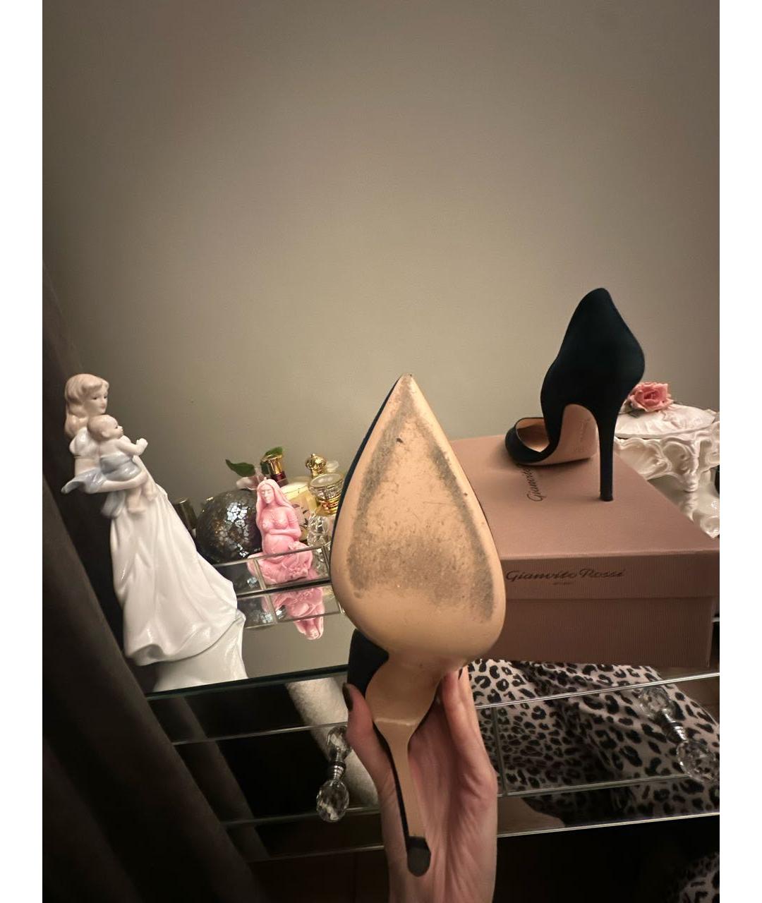 GIANVITO ROSSI Зеленые замшевые туфли, фото 5