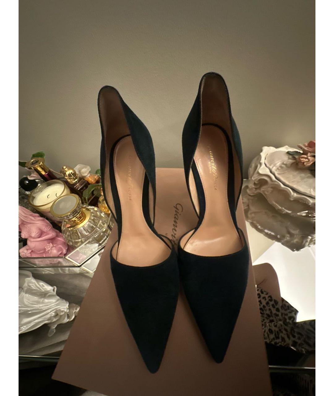 GIANVITO ROSSI Зеленые замшевые туфли, фото 3