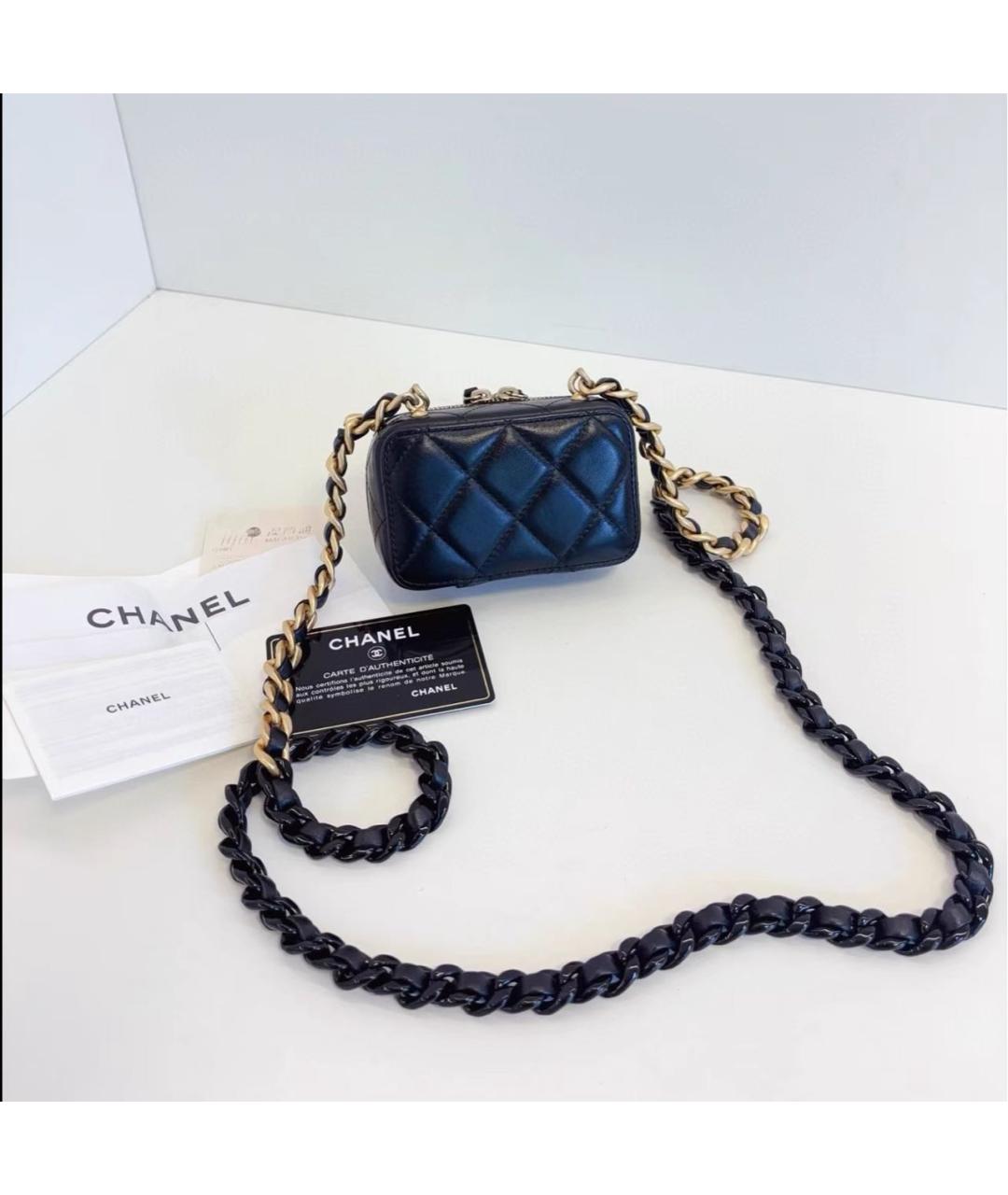 CHANEL Черная кожаная сумка через плечо, фото 2