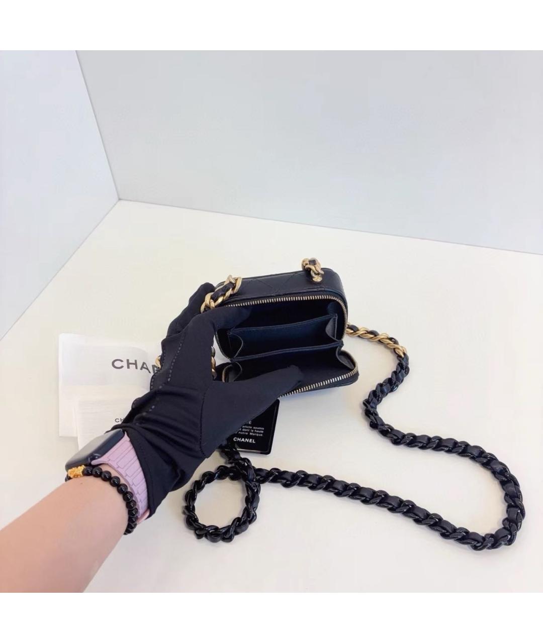 CHANEL Черная кожаная сумка через плечо, фото 5