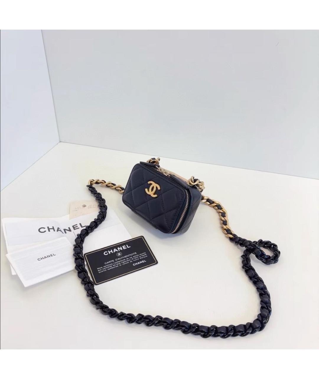 CHANEL Черная кожаная сумка через плечо, фото 3