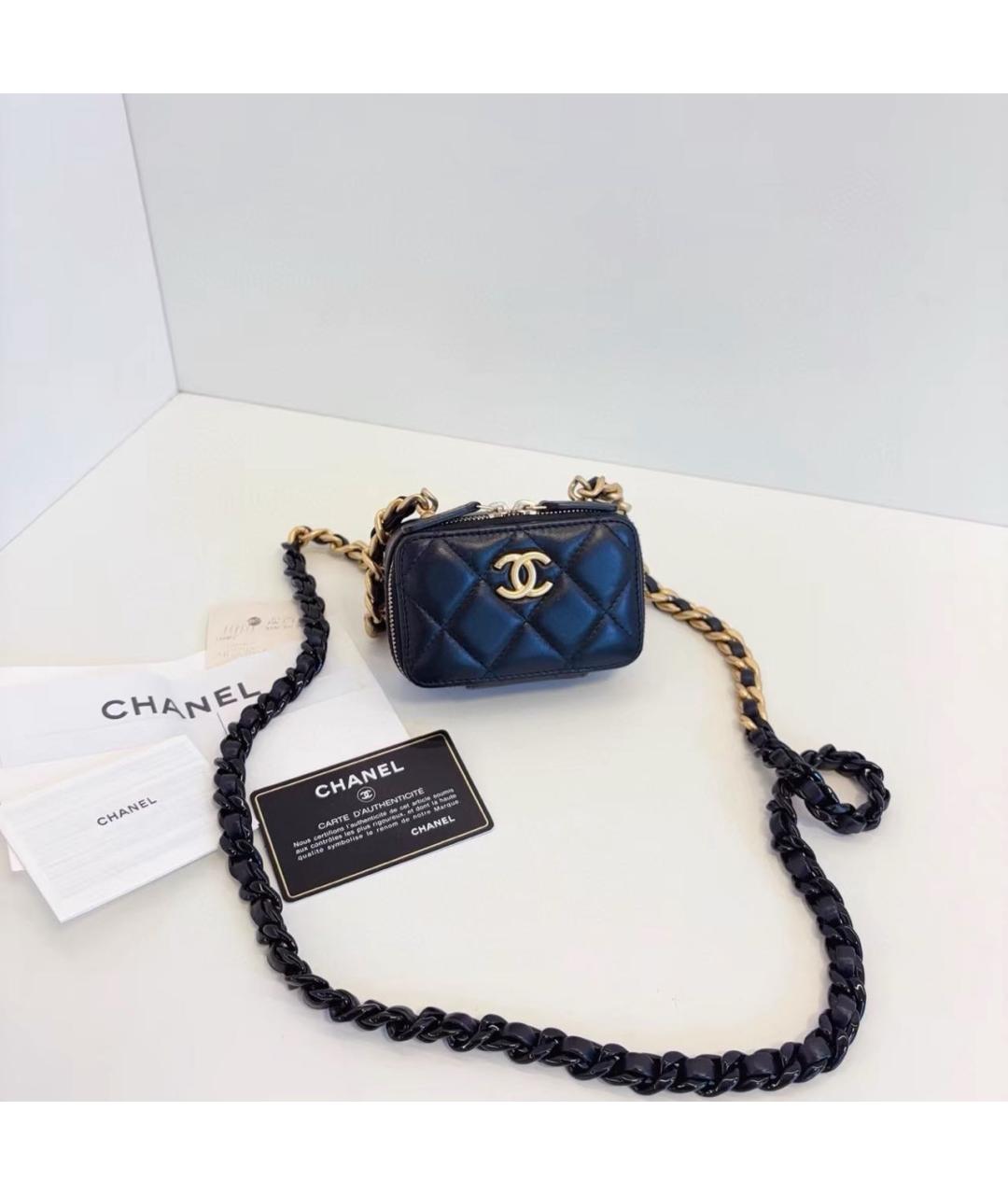 CHANEL Черная кожаная сумка через плечо, фото 6