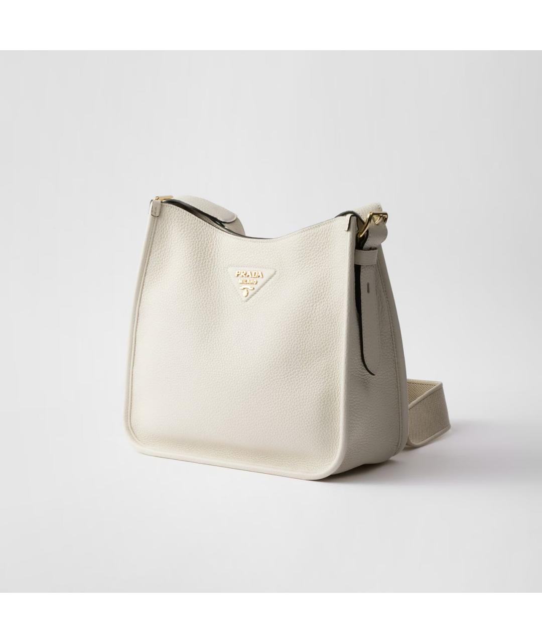PRADA Белая кожаная сумка через плечо, фото 3