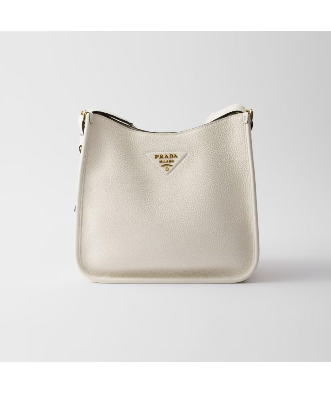 PRADA Белая кожаная сумка через плечо, фото 6