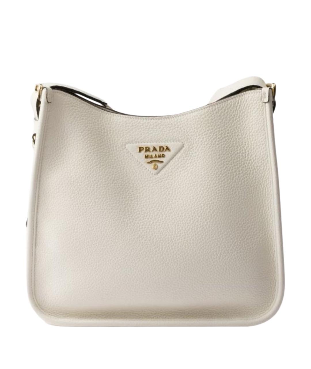 PRADA Белая кожаная сумка через плечо, фото 1