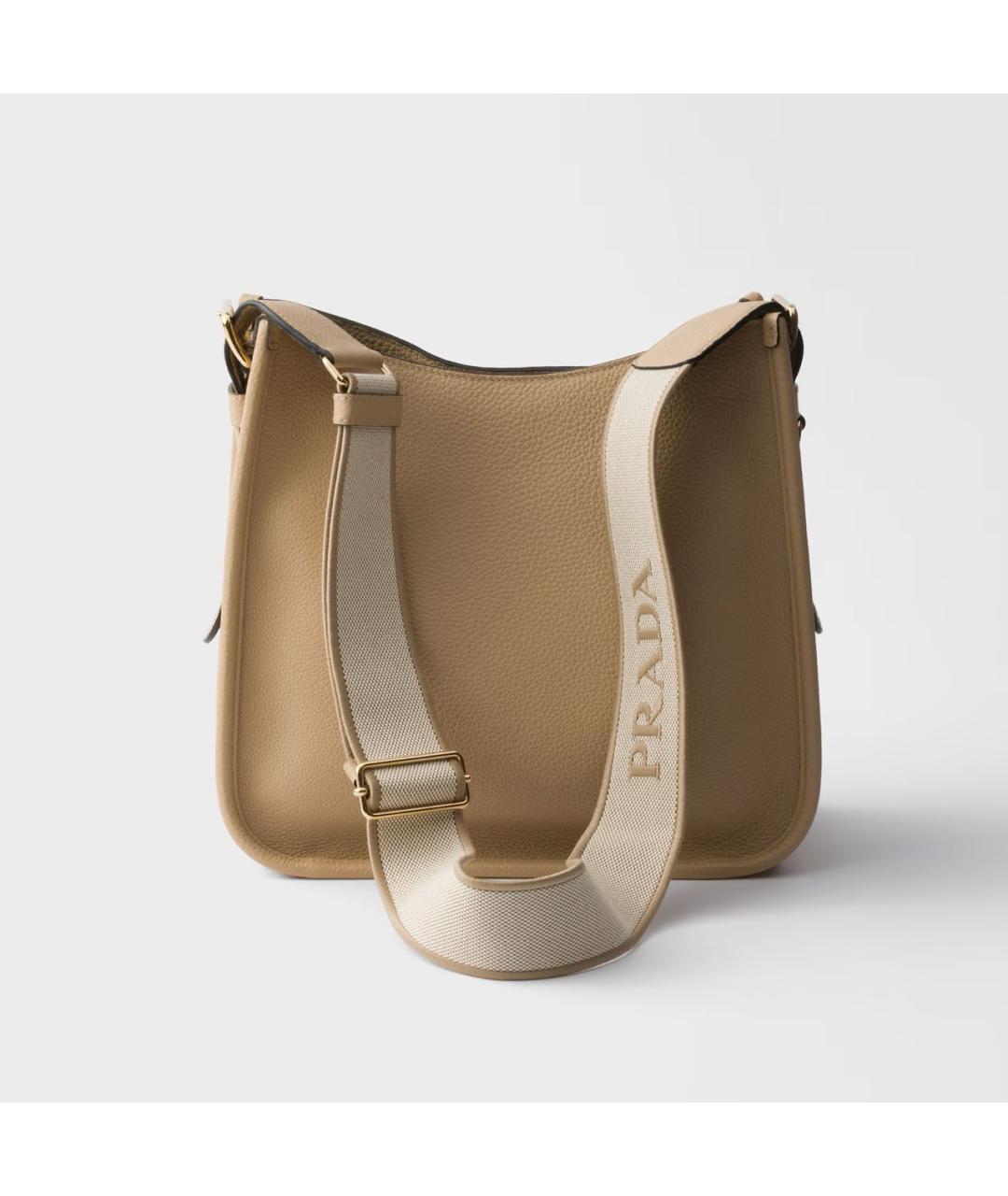 PRADA Бежевая кожаная сумка через плечо, фото 3