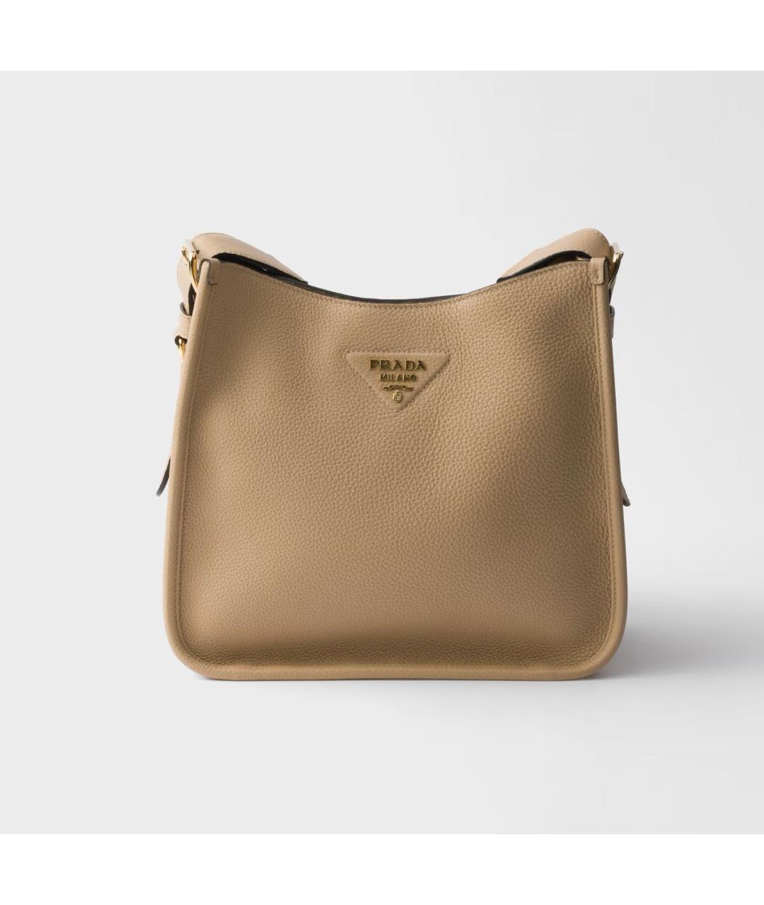 PRADA Бежевая кожаная сумка через плечо, фото 5