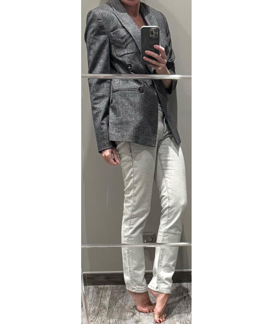 BRUNELLO CUCINELLI Серый шерстяной жакет/пиджак, фото 3